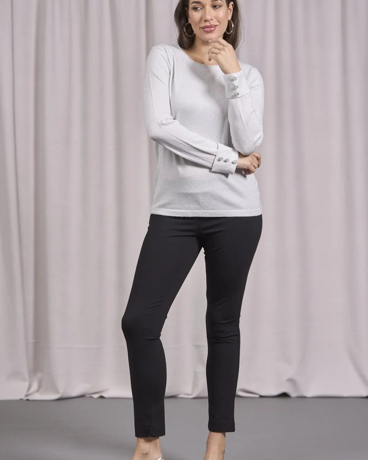 Maglia girocollo con decorazione strass PERLA DORABELLA