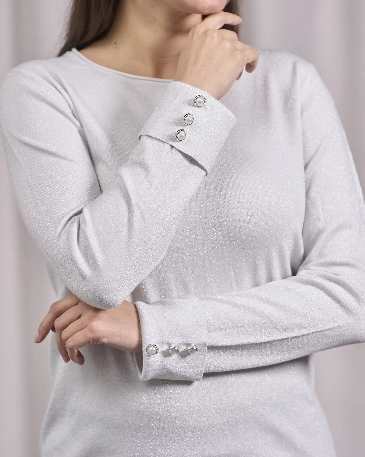 Maglia girocollo con decorazione strass PERLA DORABELLA