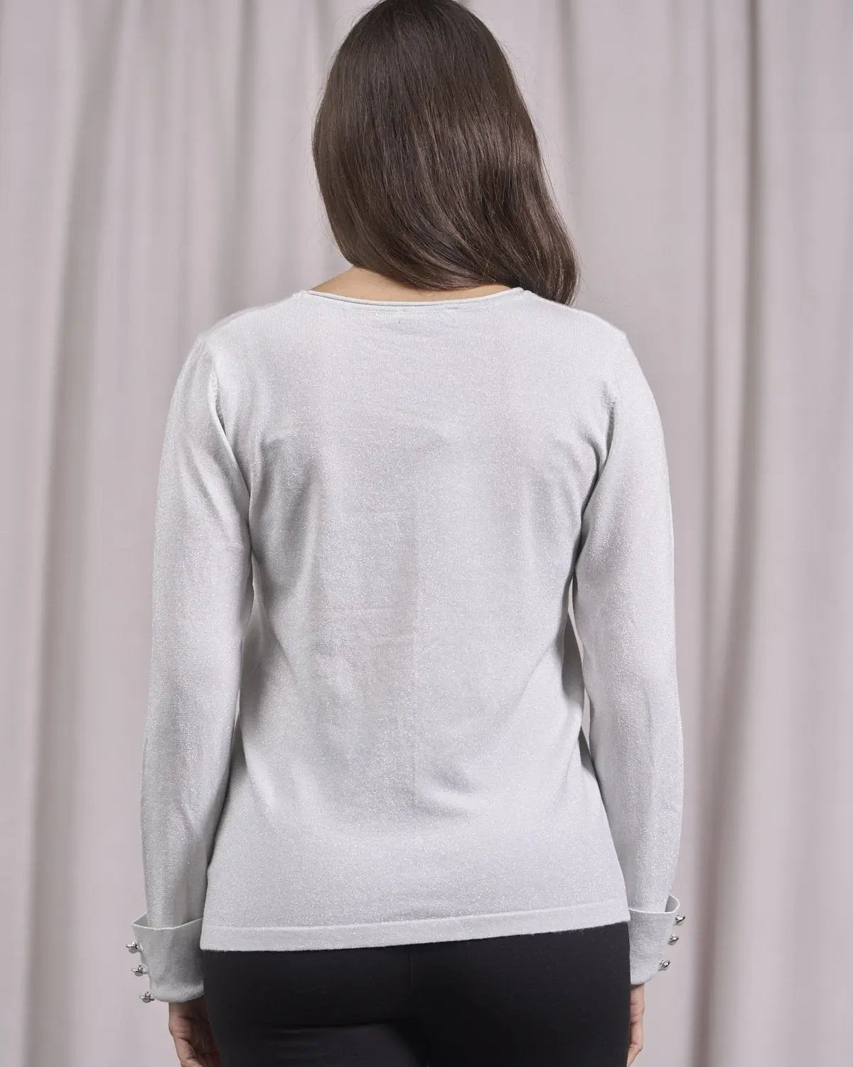 Maglia girocollo con decorazione strass PERLA DORABELLA