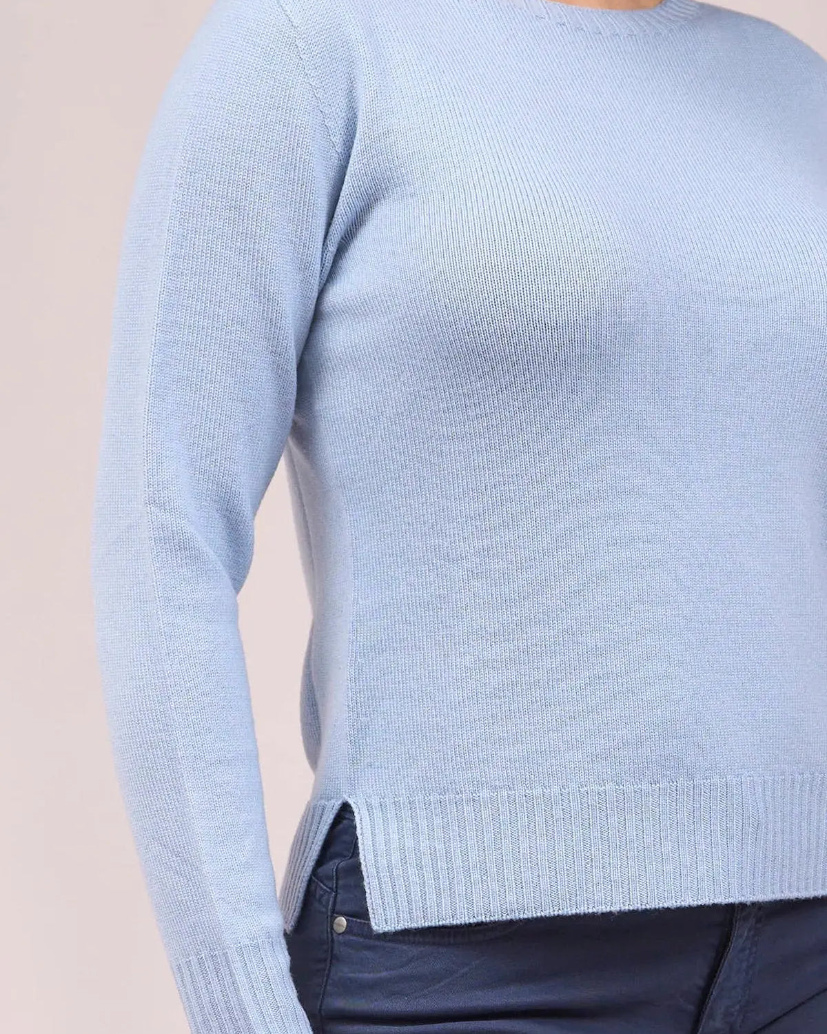 Maglia girocollo con dettagli a coste larghe CELESTE IRONICA