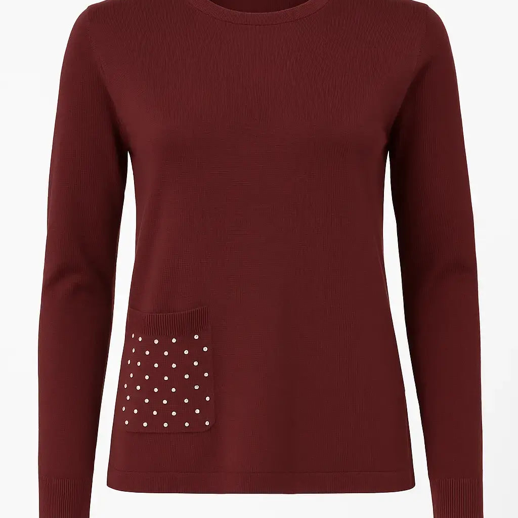 Maglia girocollo con dettagli in strass DORABELLA PIU'