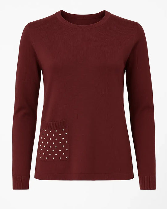 Maglia girocollo con dettagli in strass DORABELLA PIU'
