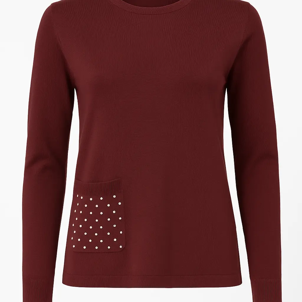 Maglia girocollo con dettagli in strass DORABELLA PIU'