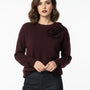 Maglia girocollo con fiori applicati DORABELLA