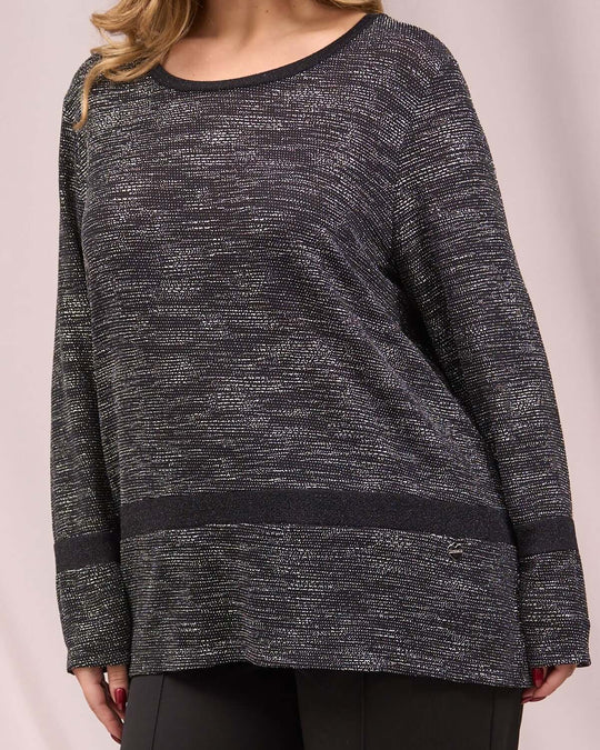 Maglia girocollo con inserti a contrasto NERO DORABELLA PIU'