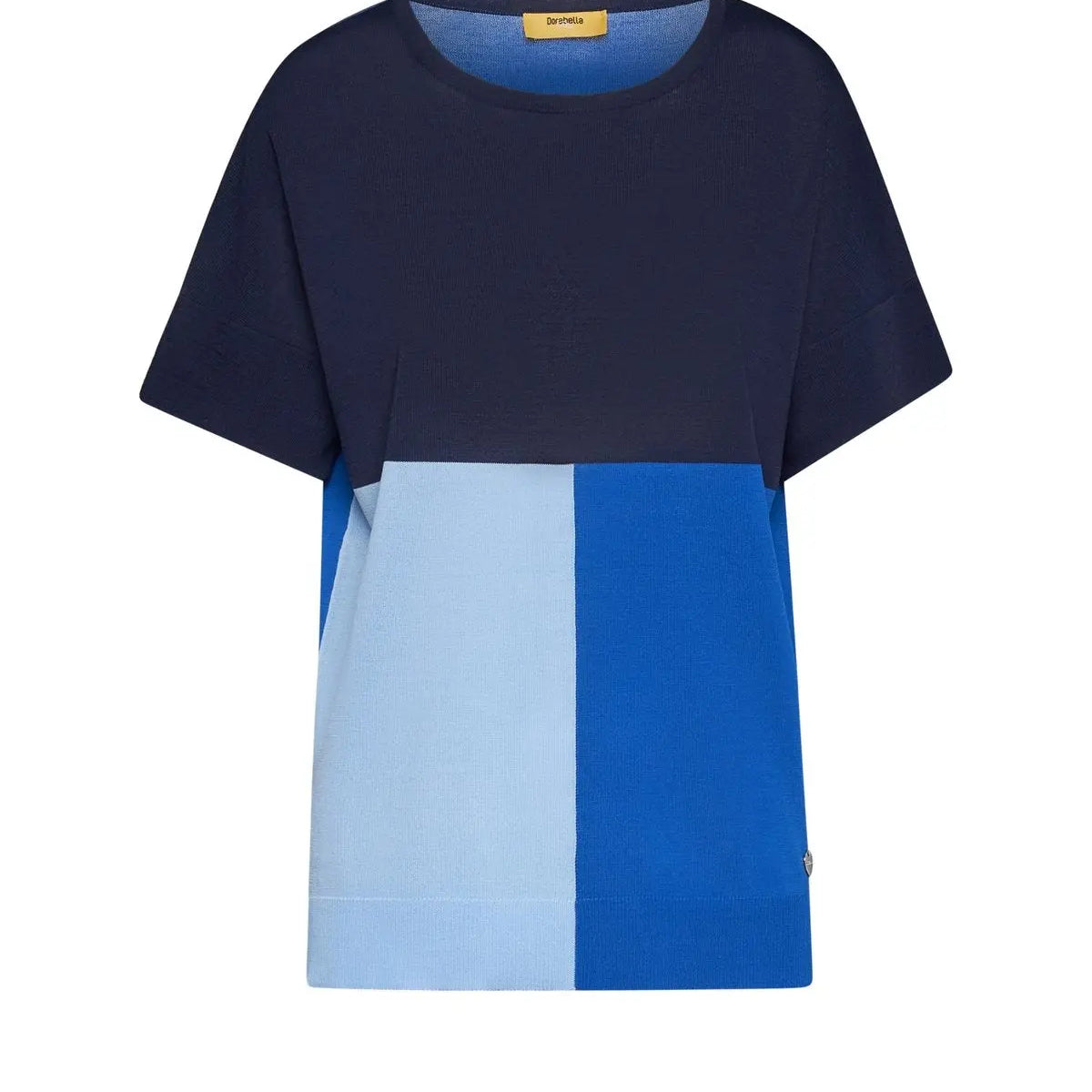 Maglia girocollo con intarsi a 3 colori ROYAL BLUE DORABELLA PIU'