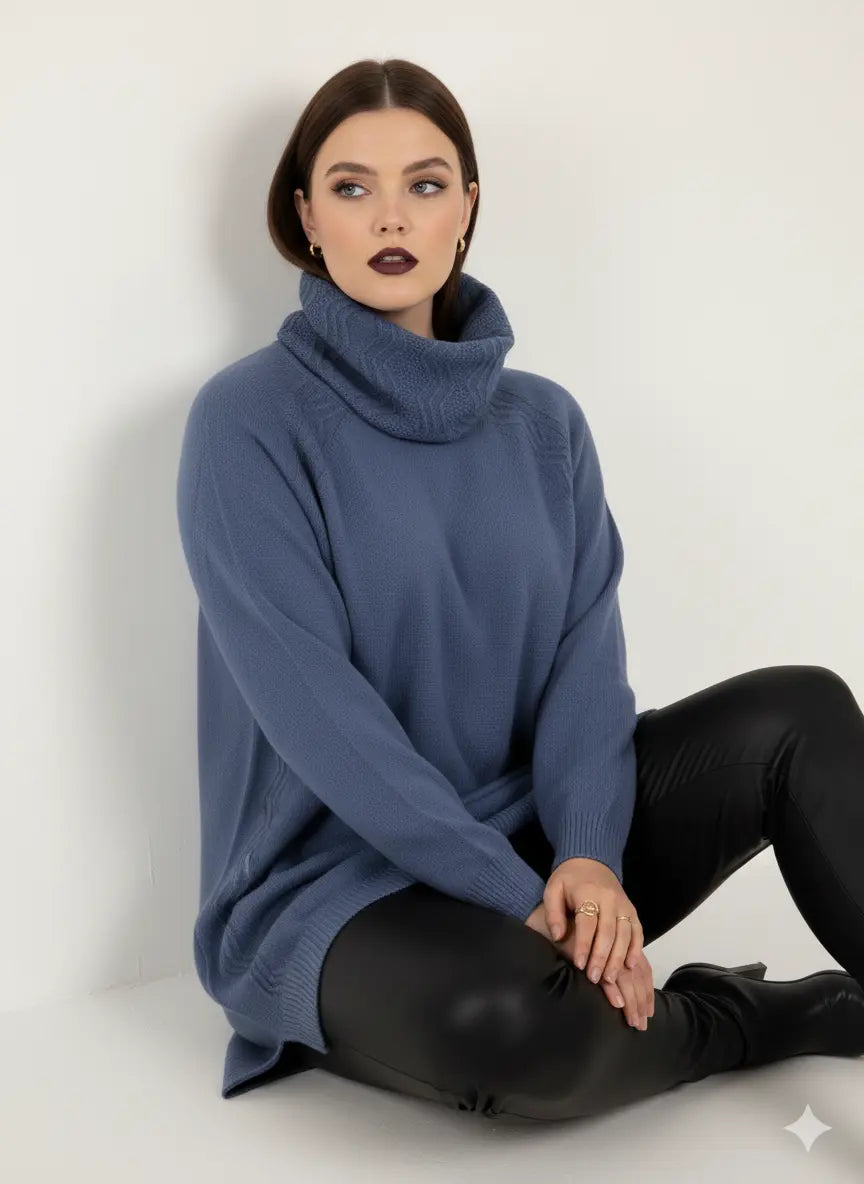 Maglia girocollo con lavorazione a rilievo DORABELLA PIU'