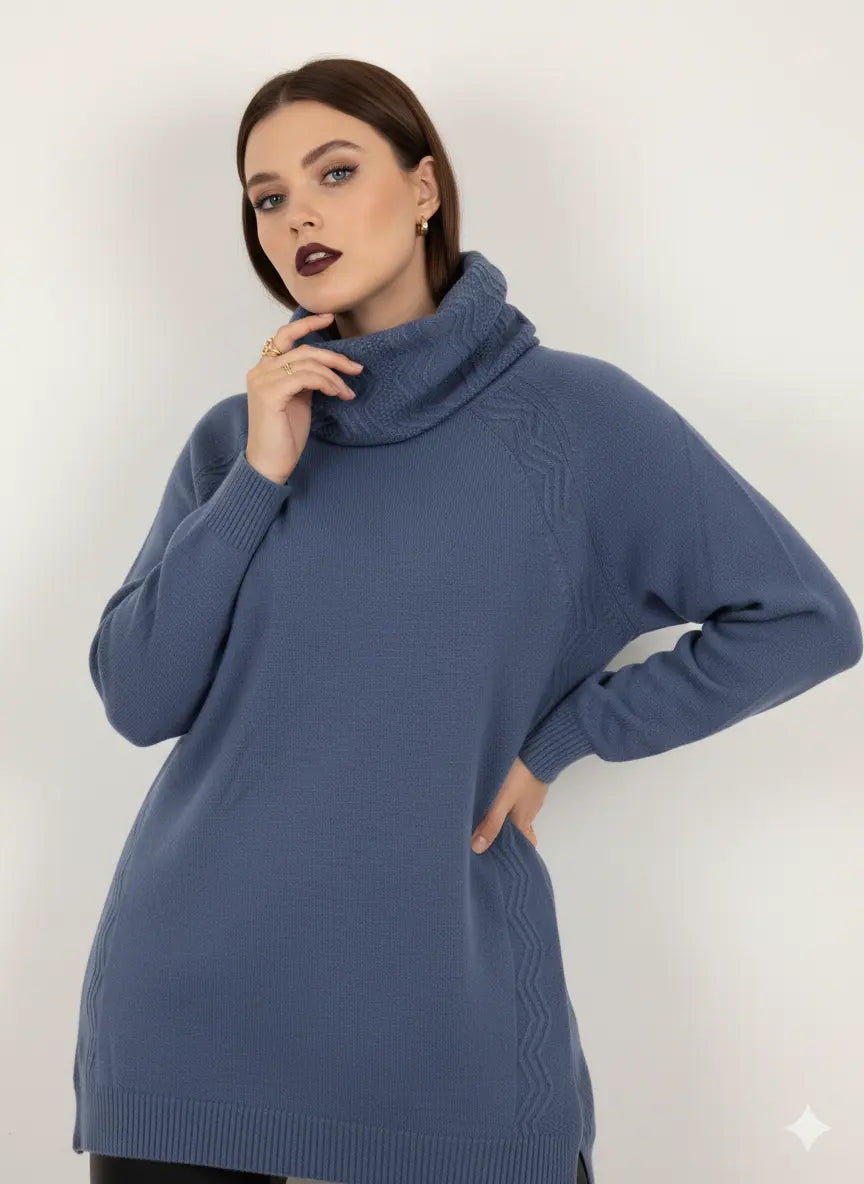 Maglia girocollo con lavorazione a rilievo DORABELLA PIU'