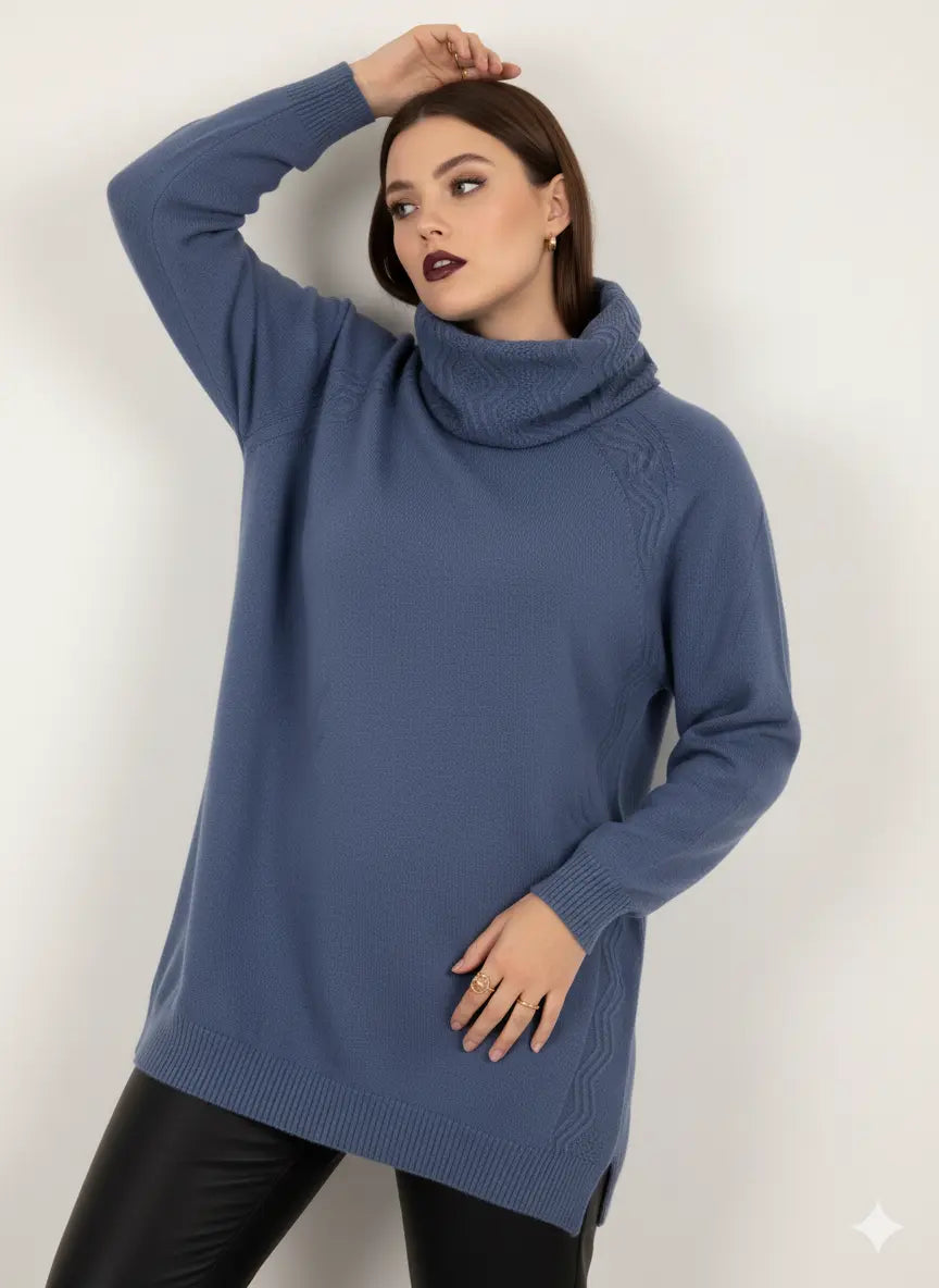 Maglia girocollo con lavorazione a rilievo DORABELLA PIU'