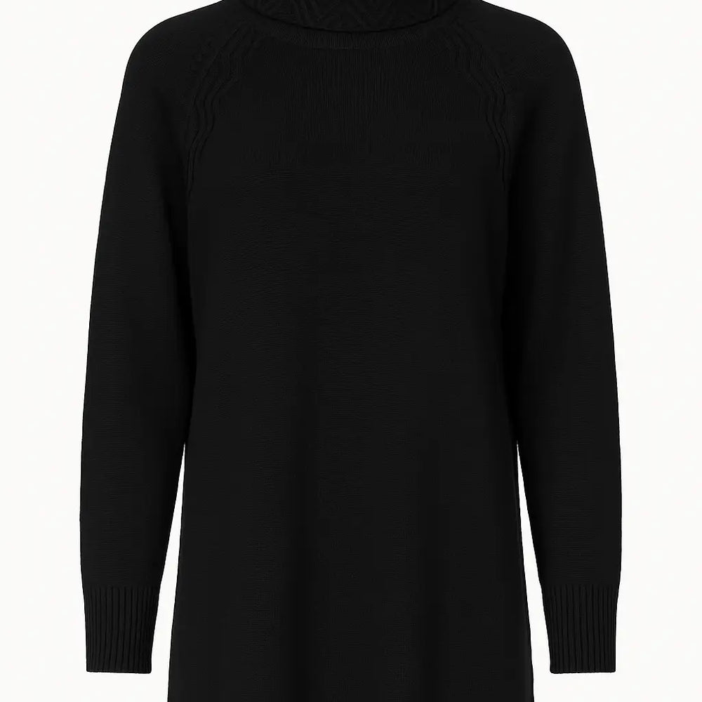 Maglia girocollo con lavorazione a rilievo DORABELLA PIU' XL (45) / Nero