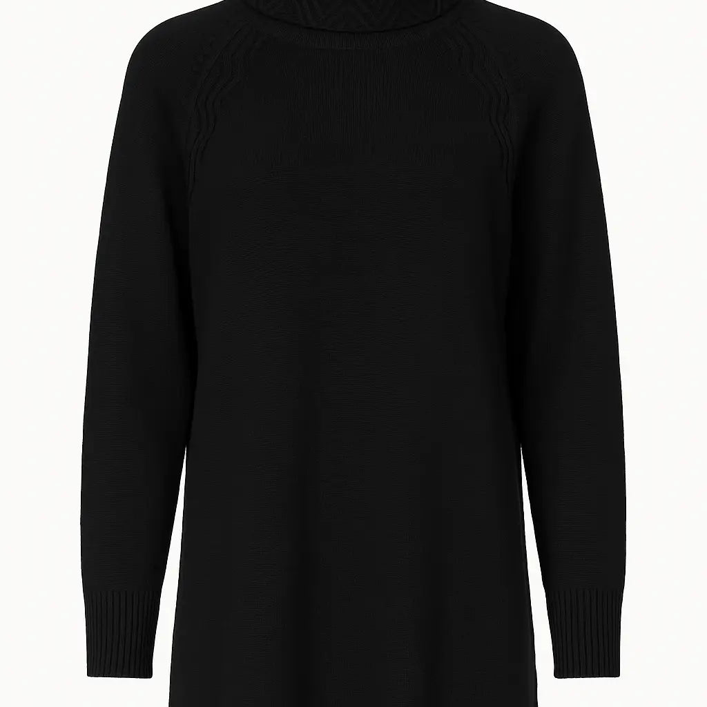 Maglia girocollo con lavorazione a rilievo DORABELLA PIU' XL (45) / Nero