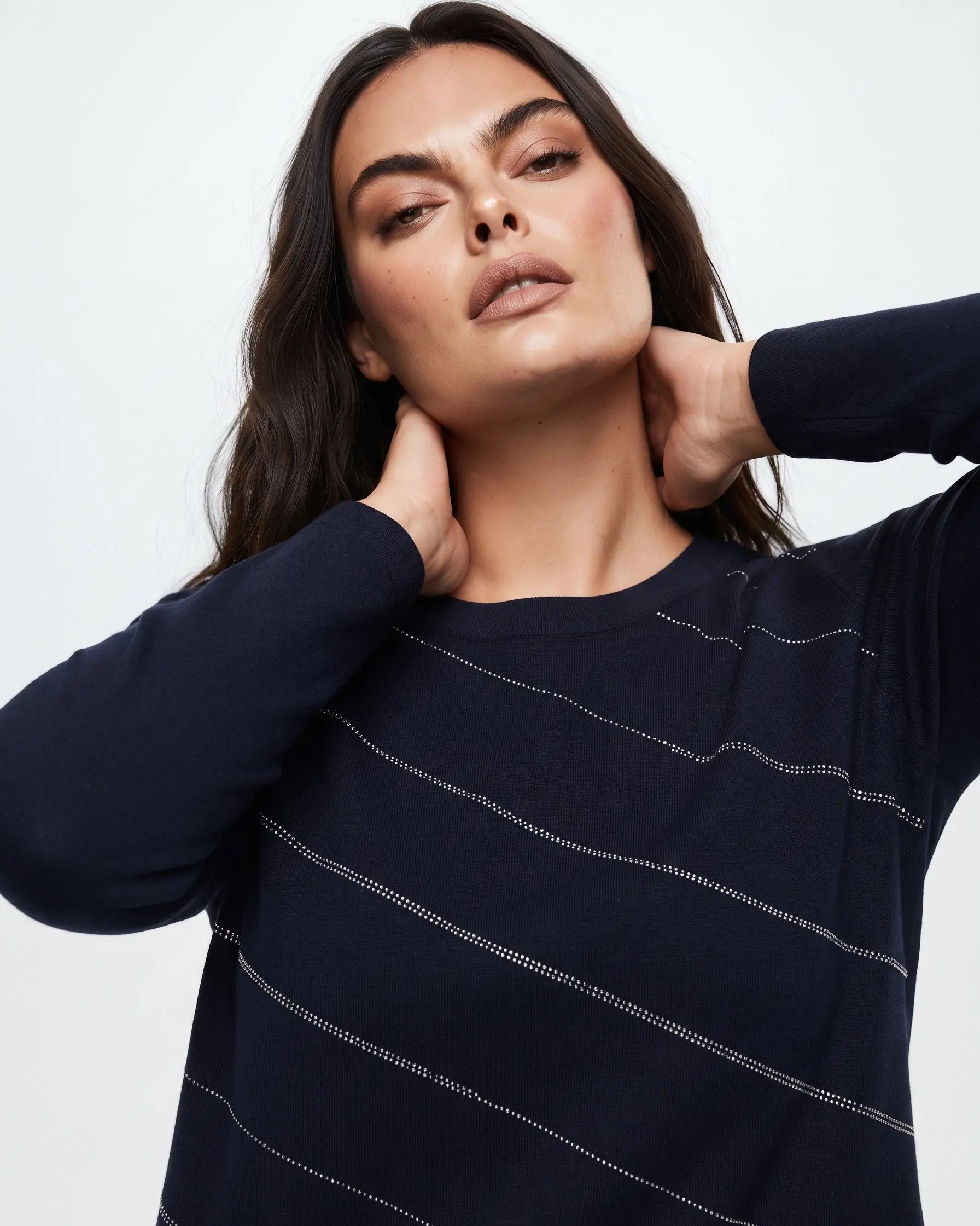 Maglia girocollo con micro borchie DORABELLA PIU'