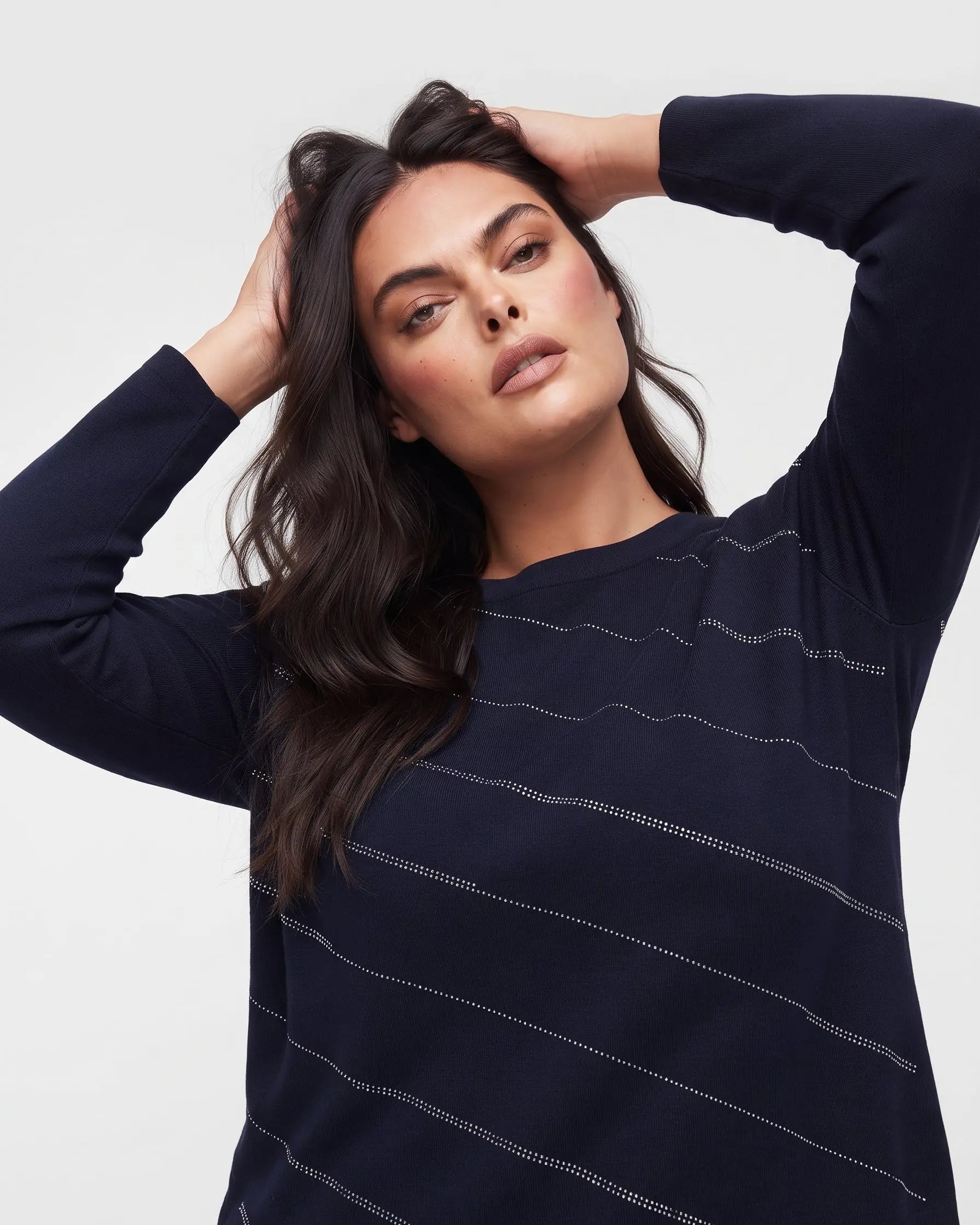 Maglia girocollo con micro borchie DORABELLA PIU'