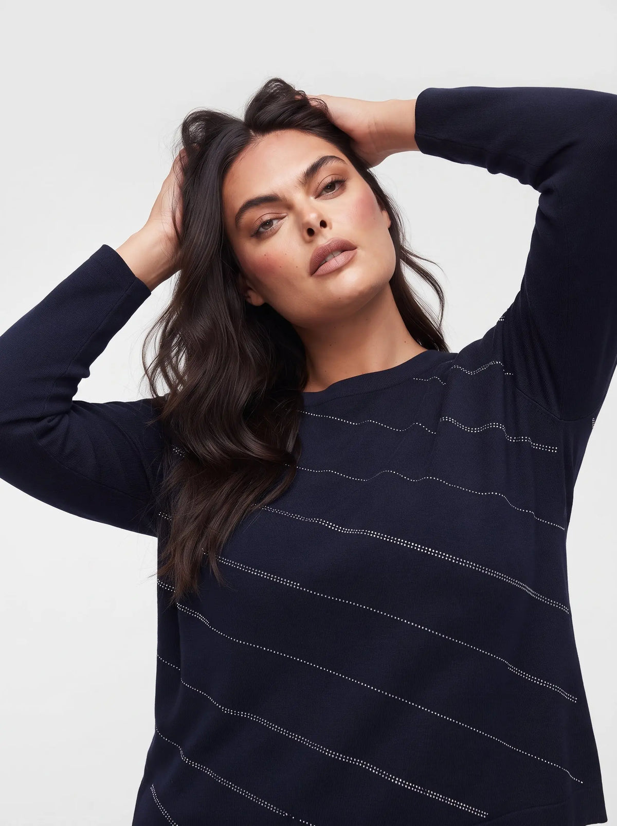 Maglia girocollo con micro borchie DORABELLA PIU'