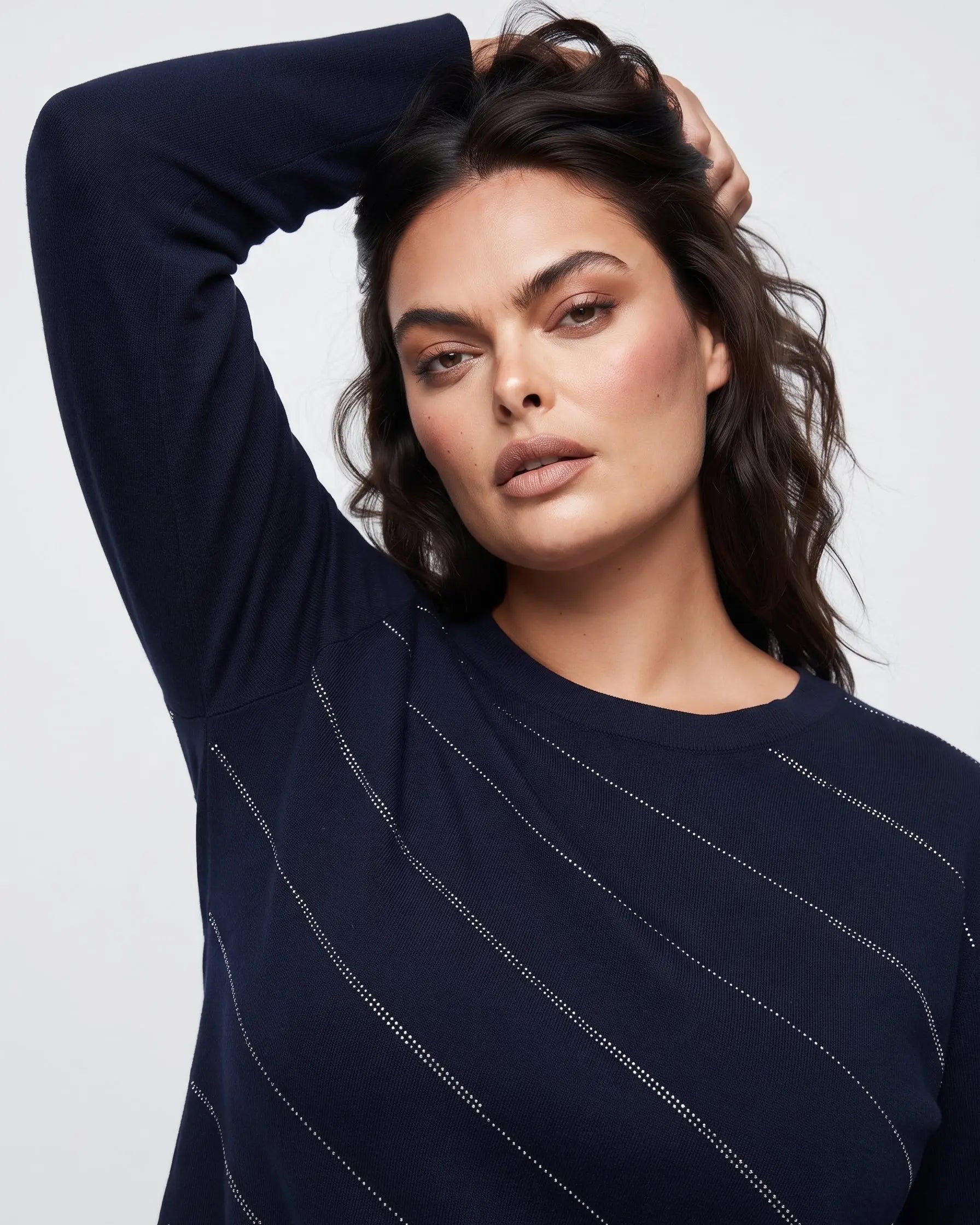 Maglia girocollo con micro borchie DORABELLA PIU'