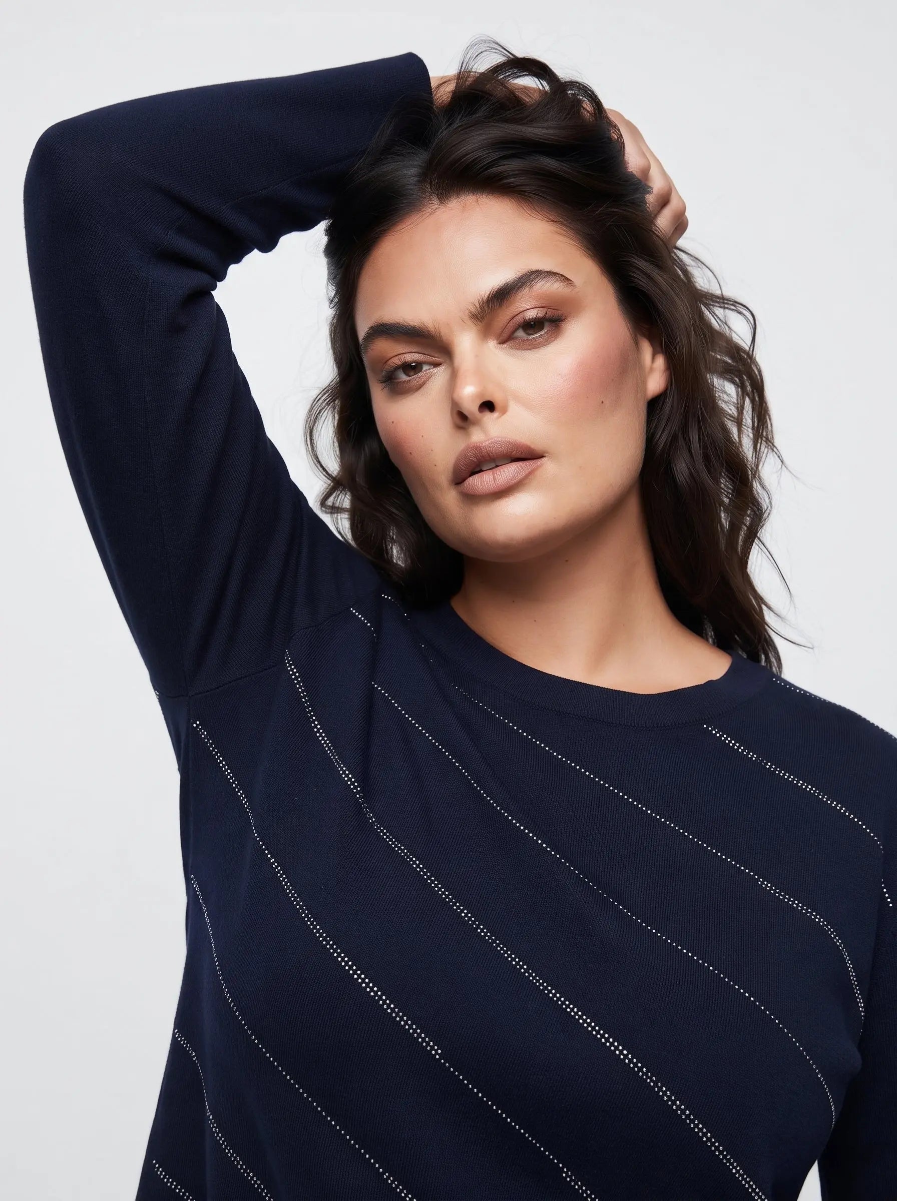 Maglia girocollo con micro borchie DORABELLA PIU'