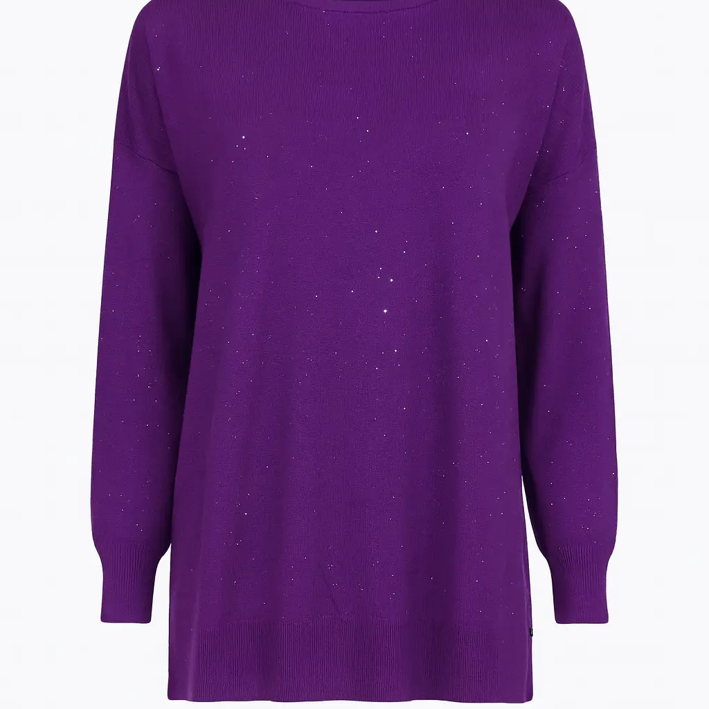 Maglia girocollo con micro paillettes DORABELLA