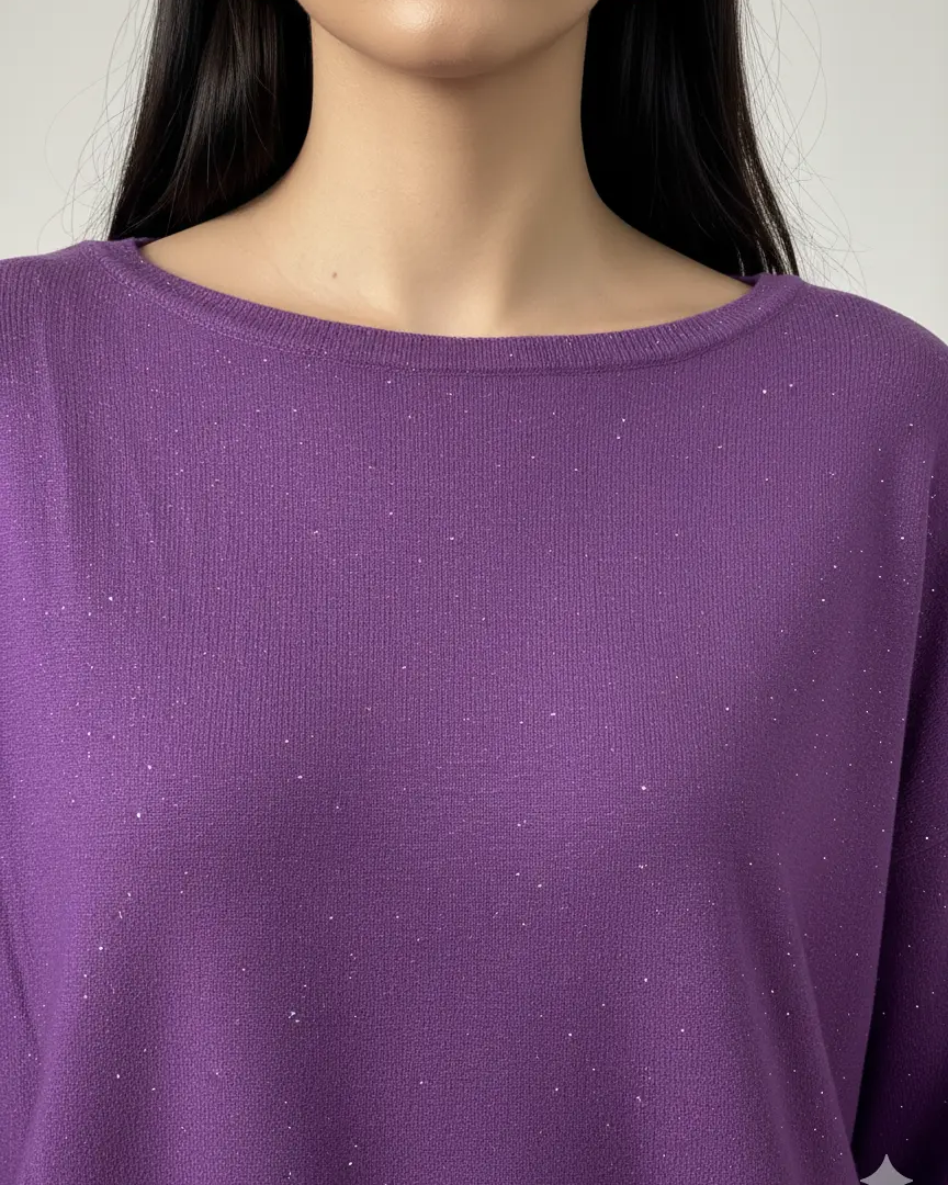 Maglia girocollo con micro paillettes DORABELLA