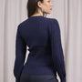 Maglia girocollo con motivo a coste e lurex BLU DORABELLA
