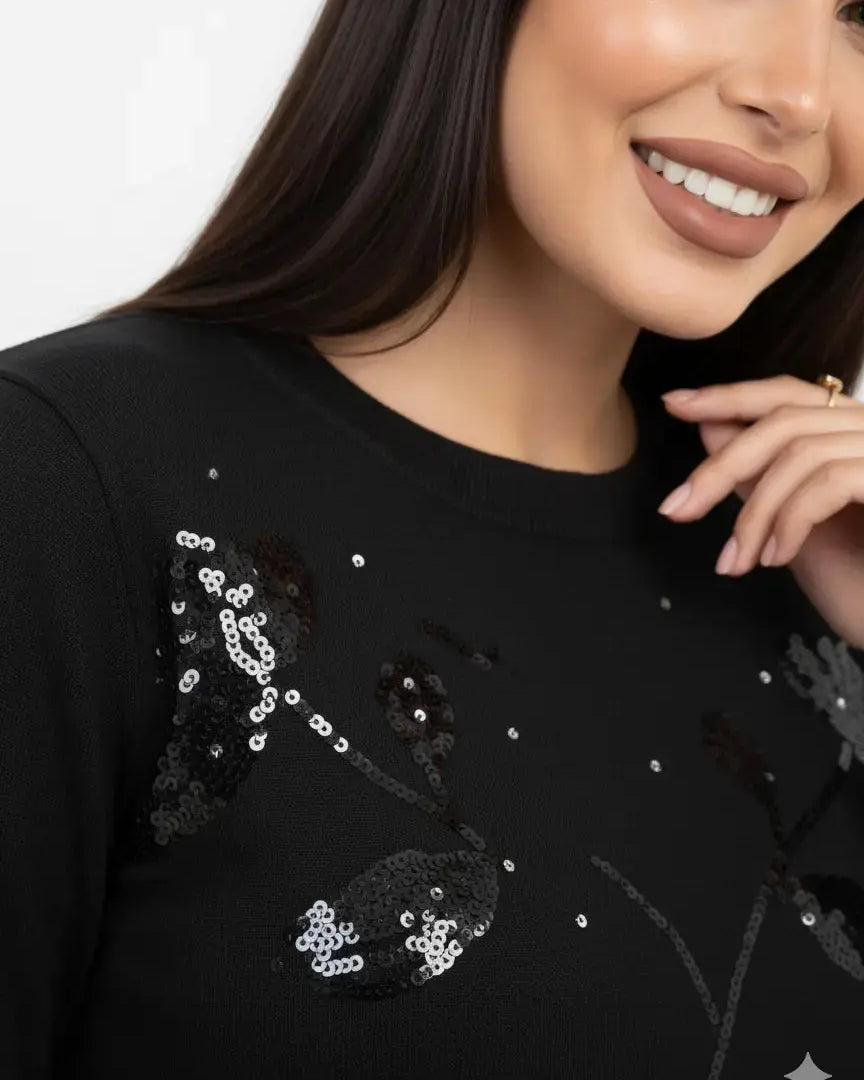 Maglia girocollo con paillettes DORABELLA