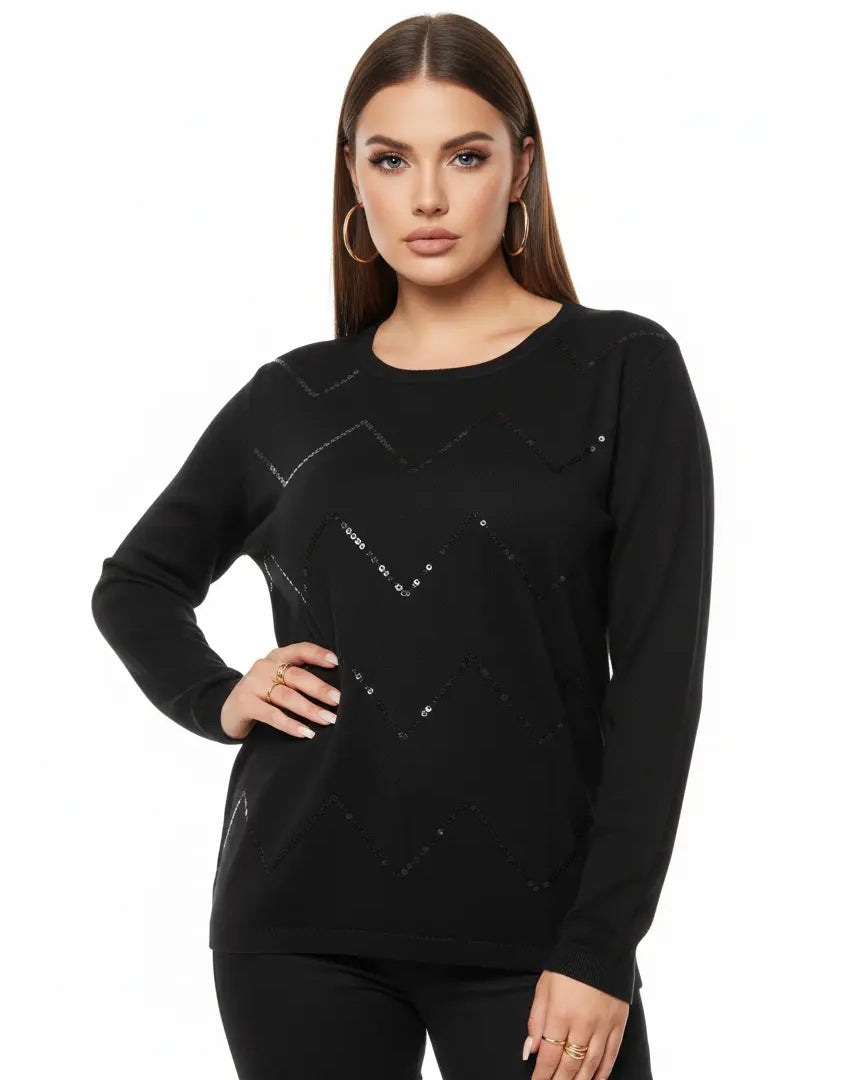 Maglia girocollo con paillettes DORABELLA PIU'