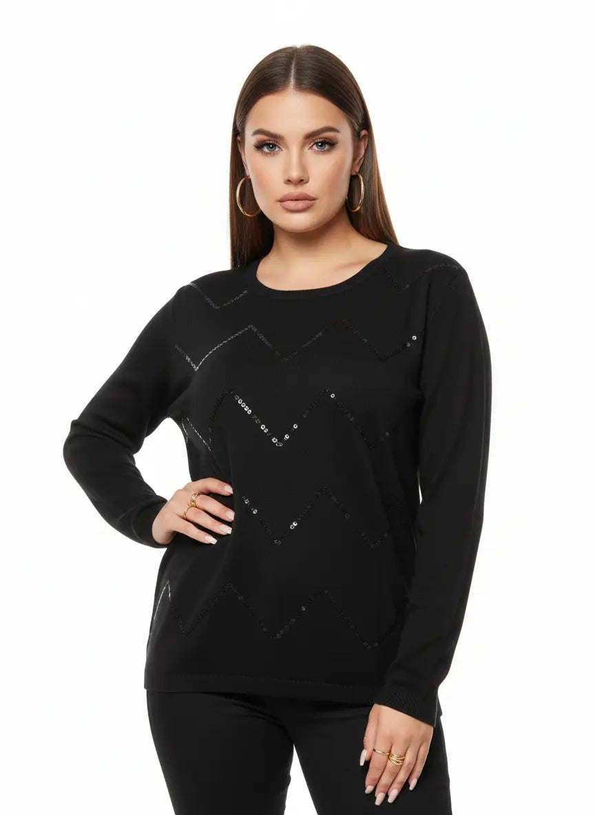 Maglia girocollo con paillettes DORABELLA PIU'