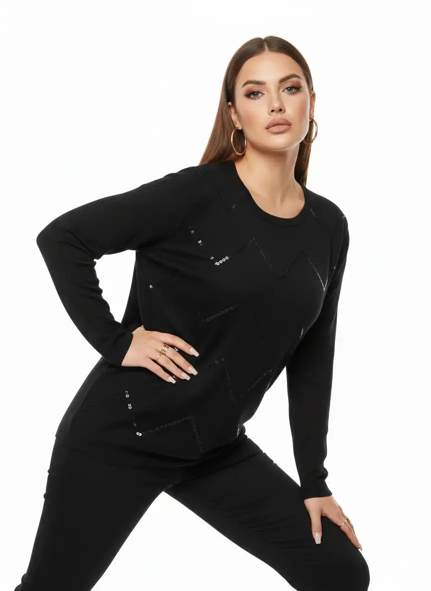 Maglia girocollo con paillettes DORABELLA PIU'