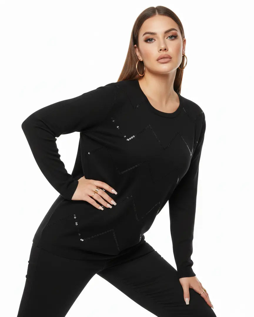 Maglia girocollo con paillettes DORABELLA PIU'