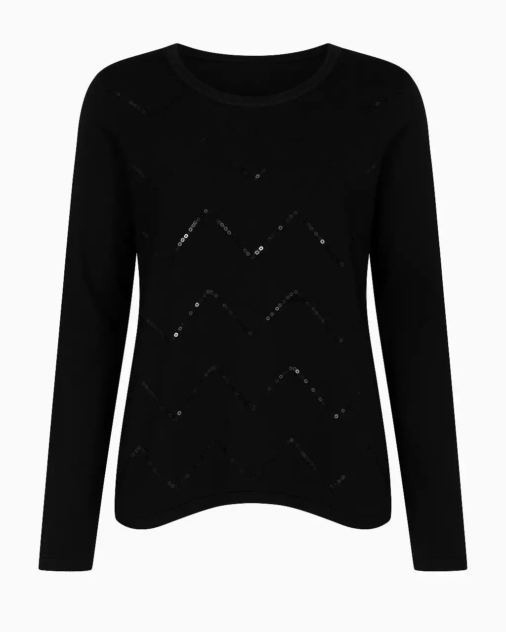 Maglia girocollo con paillettes DORABELLA PIU' XL (45) / Nero