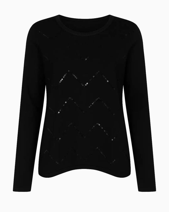 Maglia girocollo con paillettes DORABELLA PIU' XL (45) / Nero