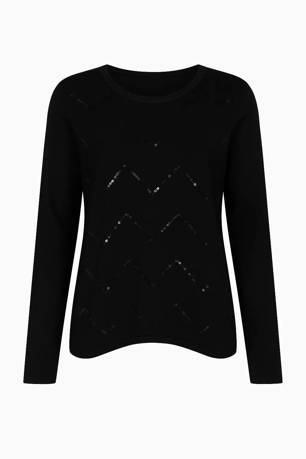 Maglia girocollo con paillettes DORABELLA PIU' XL (45) / Nero