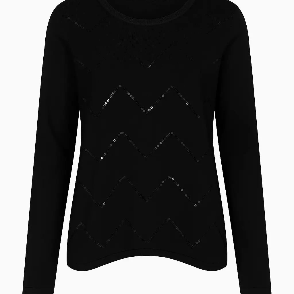 Maglia girocollo con paillettes DORABELLA PIU' XL (45) / Nero