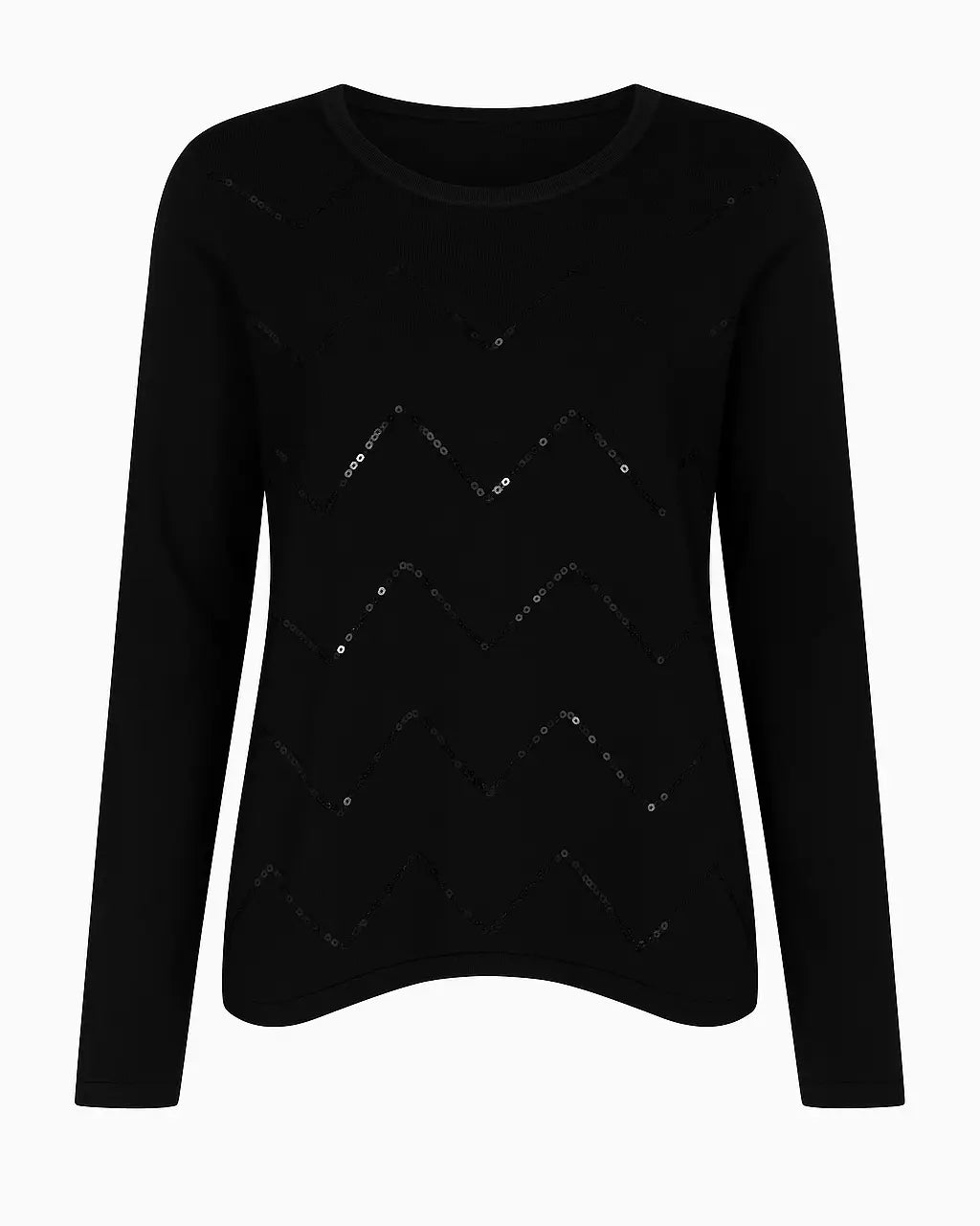 Maglia girocollo con paillettes DORABELLA PIU' XL (45) / Nero