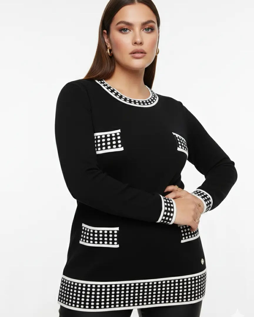 Maglia girocollo con pois DORABELLA PIU'