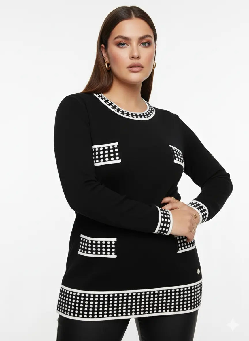 Maglia girocollo con pois DORABELLA PIU'