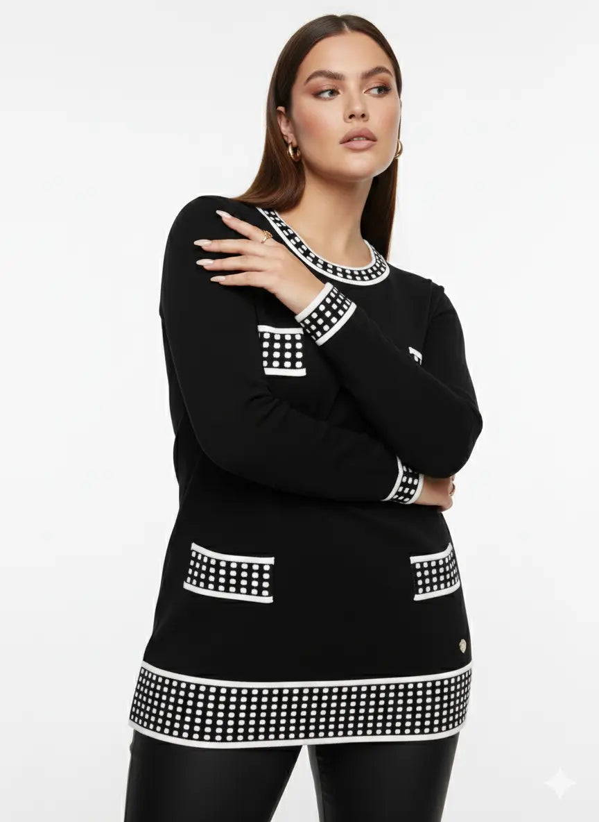 Maglia girocollo con pois DORABELLA PIU'