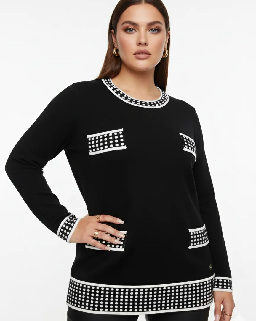 Maglia girocollo con pois DORABELLA PIU'