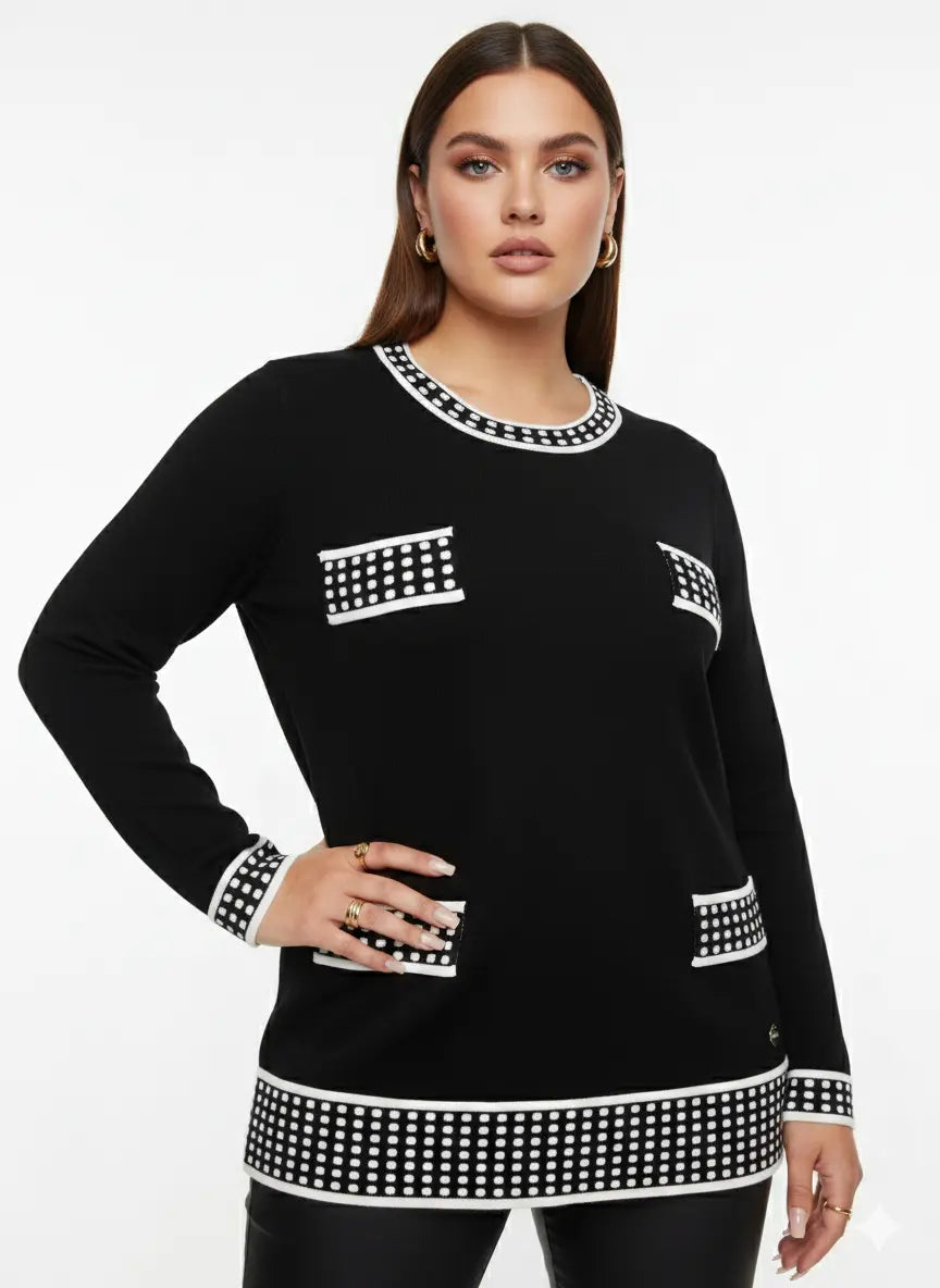 Maglia girocollo con pois DORABELLA PIU'