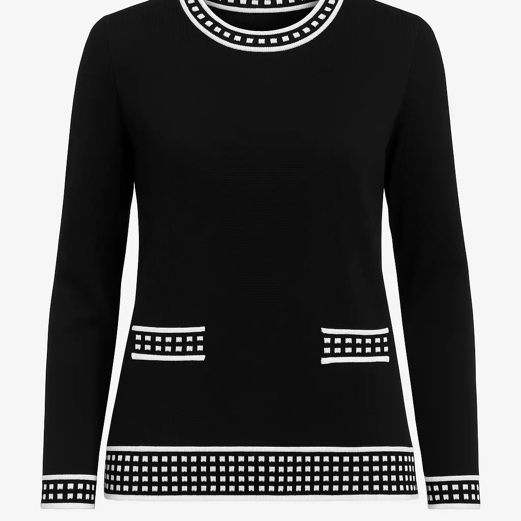 Maglia girocollo con pois DORABELLA PIU' 3XL (49) / Nero