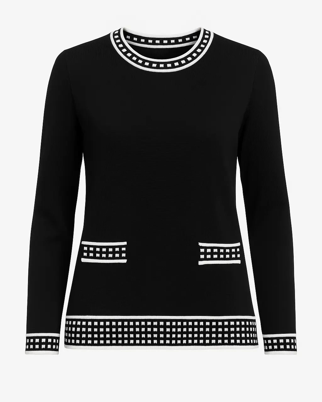 Maglia girocollo con pois DORABELLA PIU' 3XL (49) / Nero