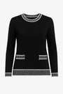 Maglia girocollo con pois DORABELLA PIU' 3XL (49) / Nero