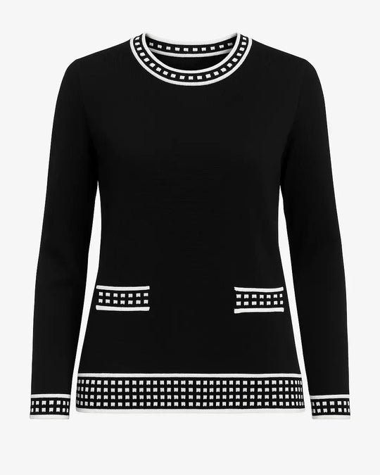 Maglia girocollo con pois DORABELLA PIU' 3XL (49) / Nero