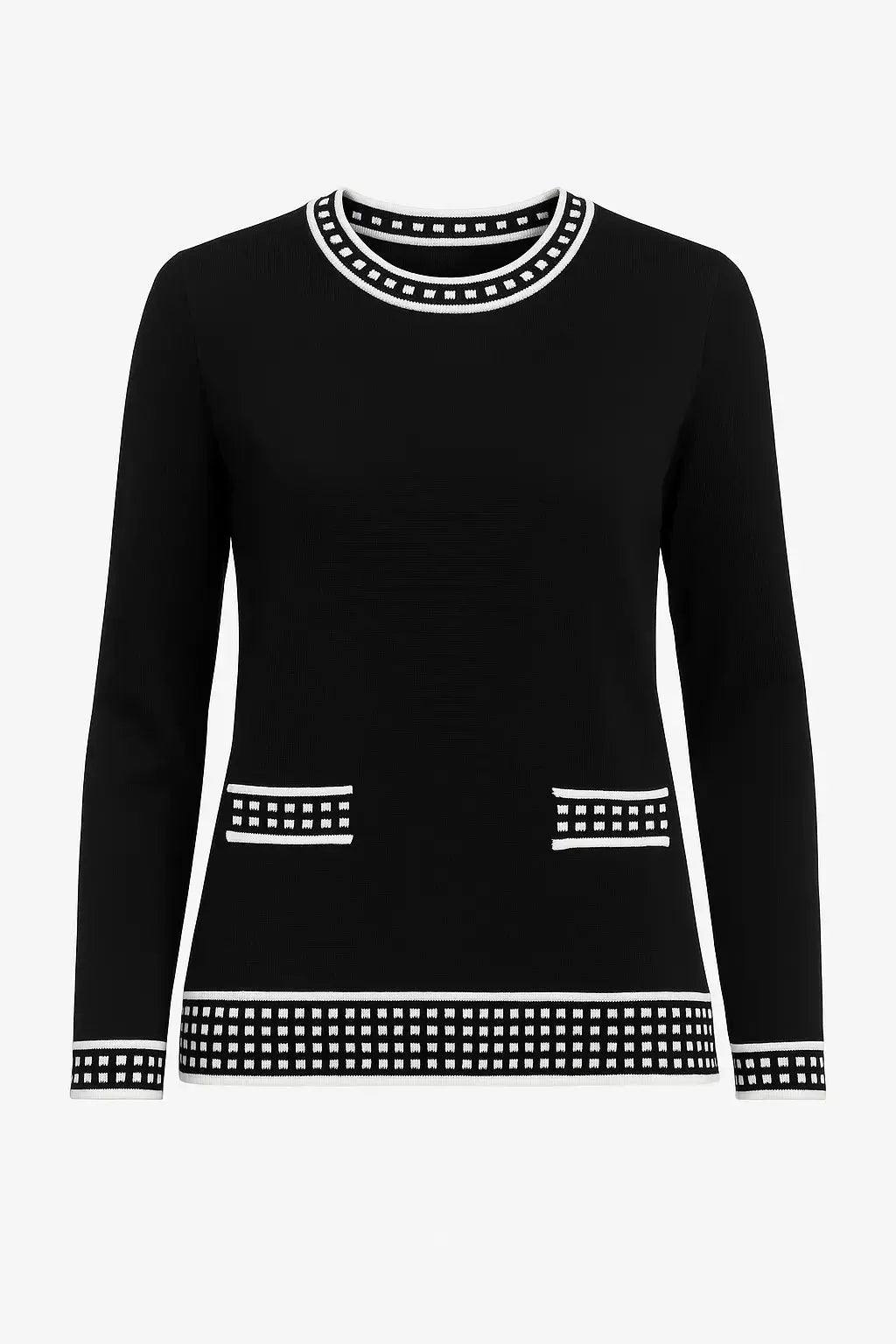 Maglia girocollo con pois DORABELLA PIU' 3XL (49) / Nero