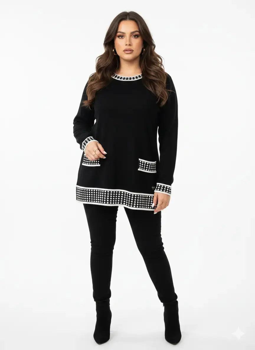 Maglia girocollo con pois DORABELLA PIU'