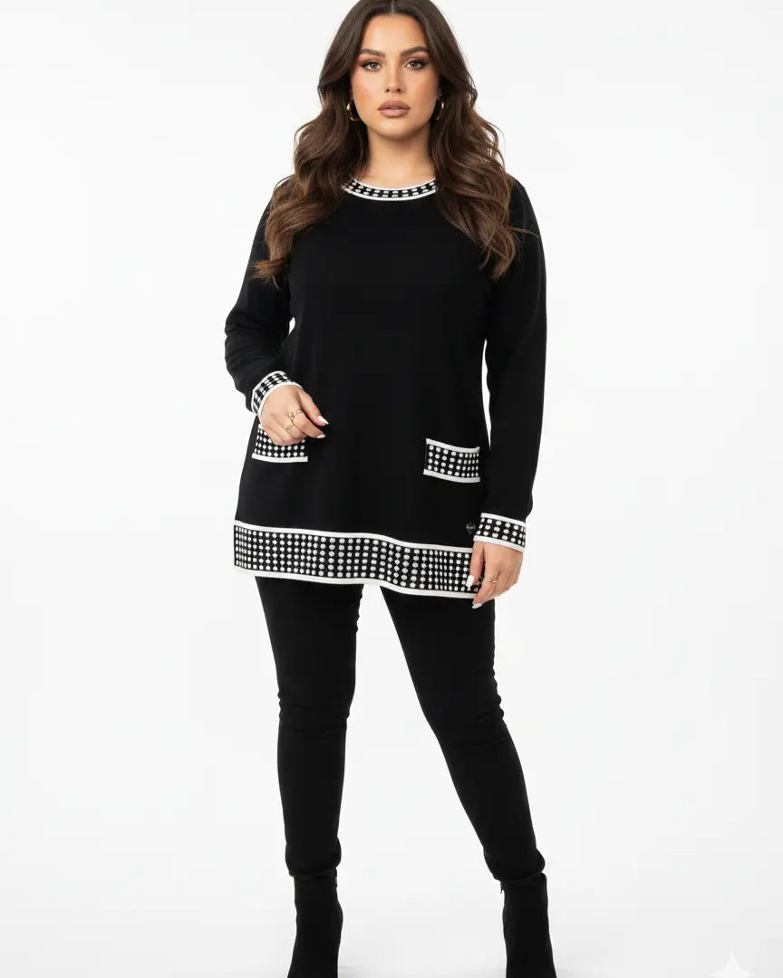 Maglia girocollo con pois DORABELLA PIU'