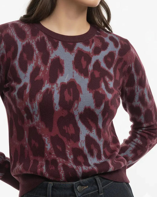 Maglia girocollo con profili a contrasto DORABELLA