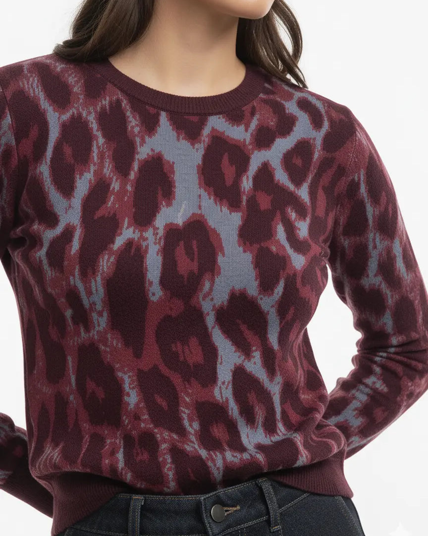 Maglia girocollo con profili a contrasto DORABELLA