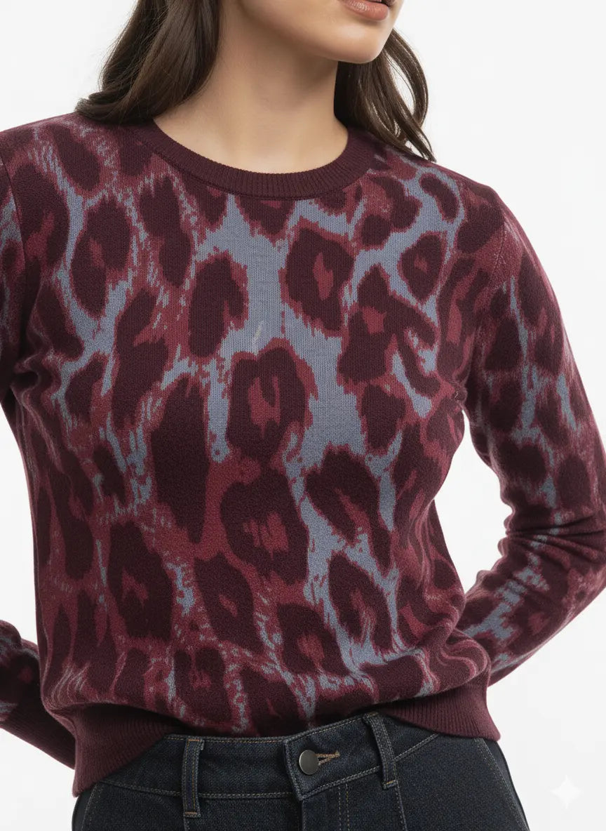 Maglia girocollo con profili a contrasto DORABELLA