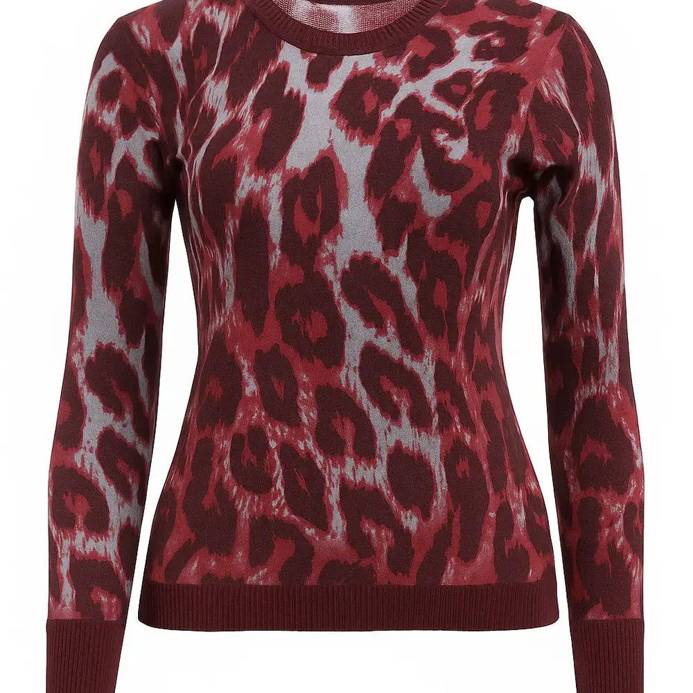 Maglia girocollo con profili a contrasto DORABELLA XXL / Bordeaux