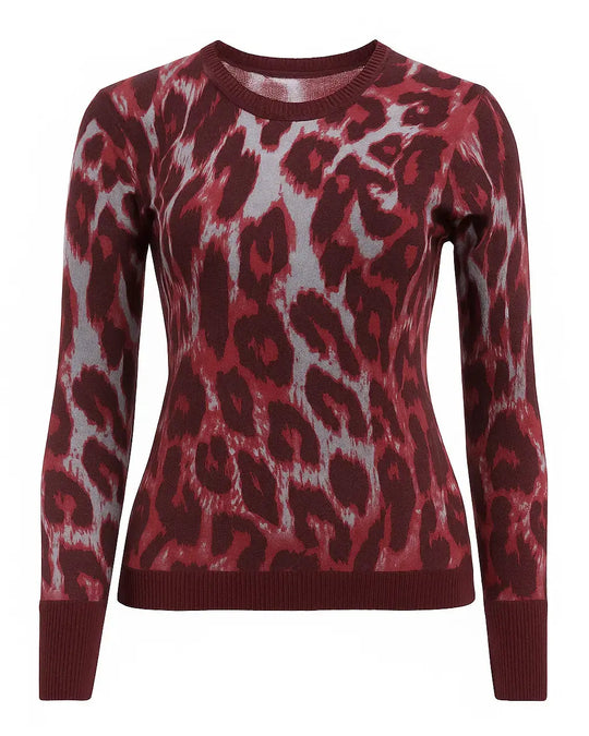 Maglia girocollo con profili a contrasto DORABELLA XXL / Bordeaux